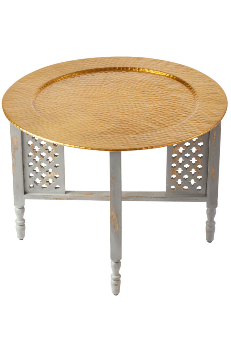 Oosterse salontafel Hania goudgrijs 60 c box