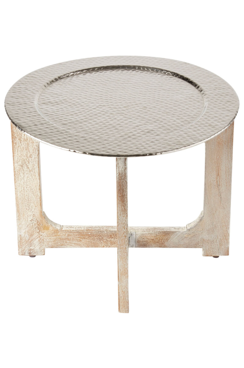 Oosterse salontafel Cadiz Wit Zilver 60  box