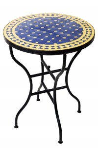 Marokkaanse mozaïektafel Marrakesh blauw-geel...