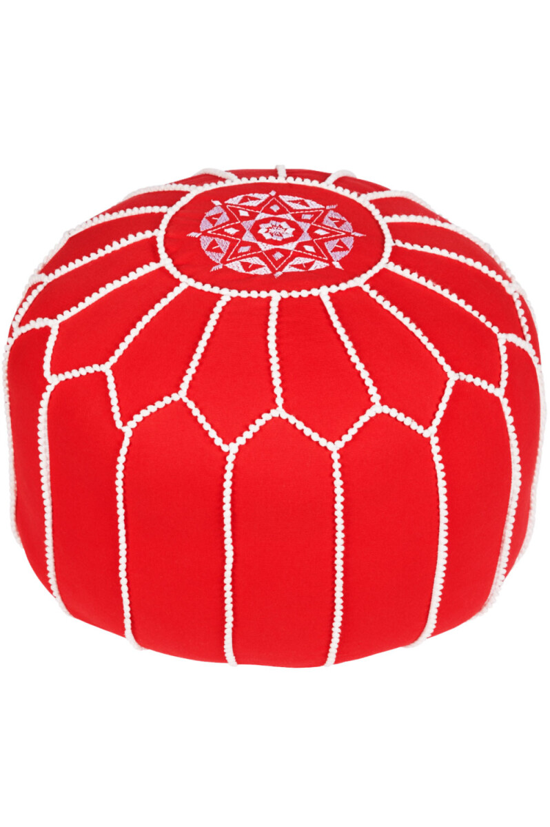 Marokkaanse poef vloerkussen decoratie Chems rood