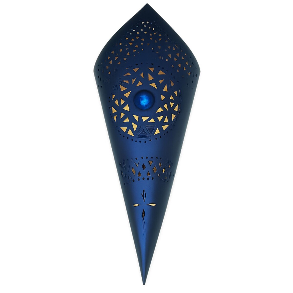 Wandlamp Fatma Blauw Metaal | H 50 cm Handgemaakt Oosters