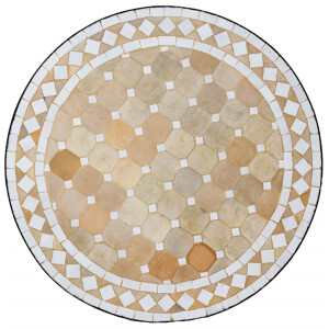 Marokkaanse mozaïektafel Marrakesh beige-wit...