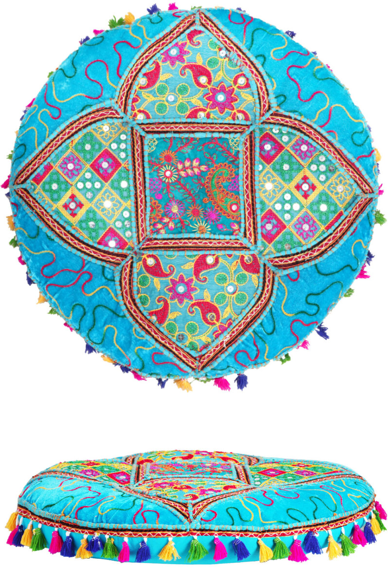Oosterse vloerkussens, zitkussens, decoratie, Bahri-blauw