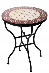 Marokkaanse mozaïektafel Zon beige-bordeaux...