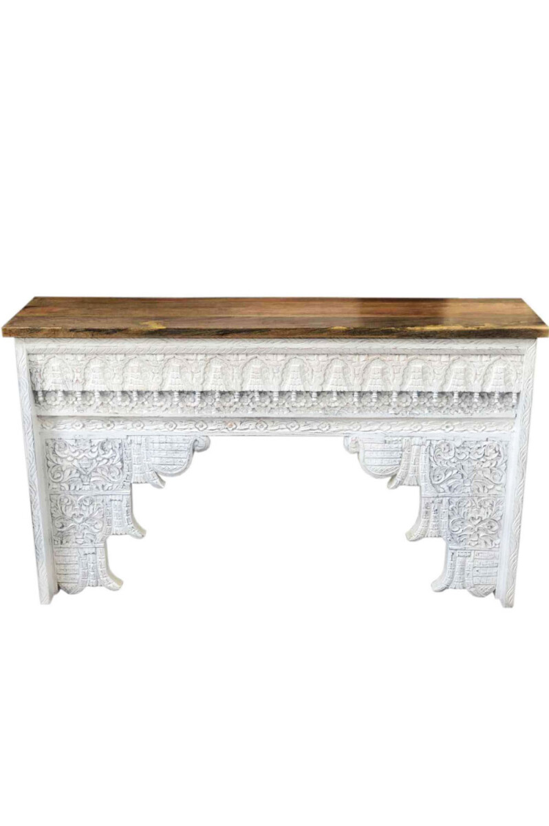 Oosterse houten consoletafel Hadidza Wit box