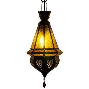 Plafondlamp Moulay Oranje 45 cm | Oosterse lamp van glas...