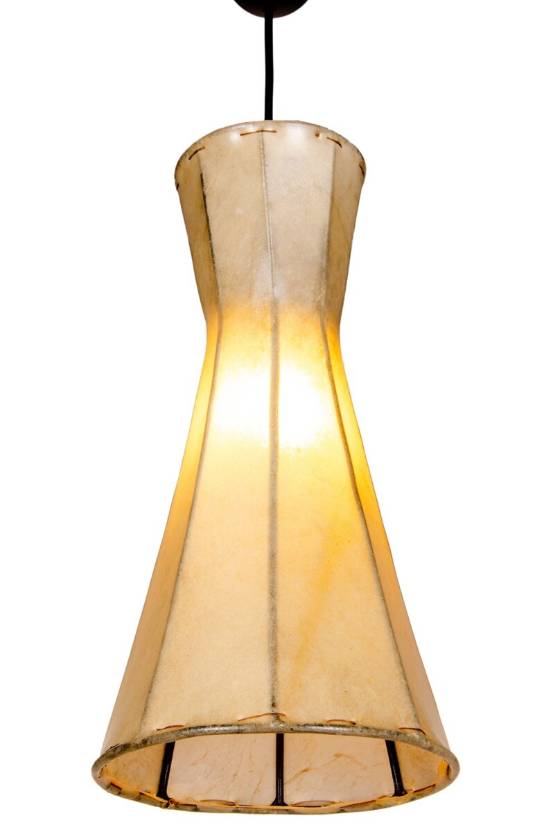Vintage hanglamp Jinjin naturel | Handgemaakt van leer en sm