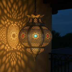 Hanglamp Amadou zilver 35 cm | Oosterse lamp van metaal