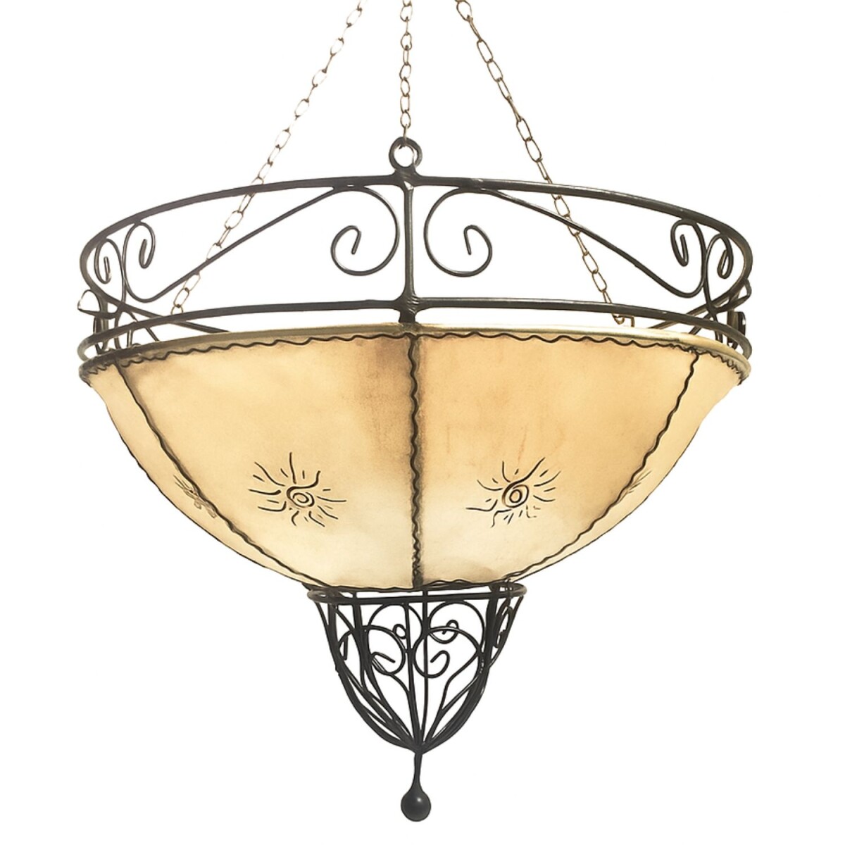 Hanglamp Demren Natur 45 cm van leer | H box