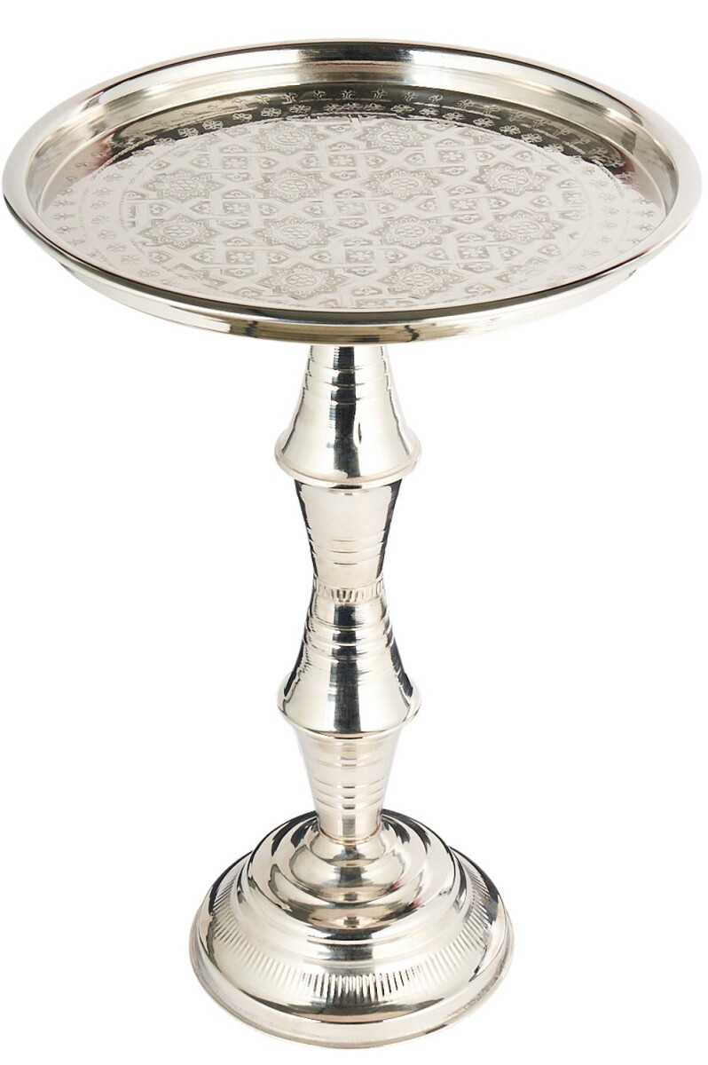 Oosterse messing bijzettafel met bloemen box