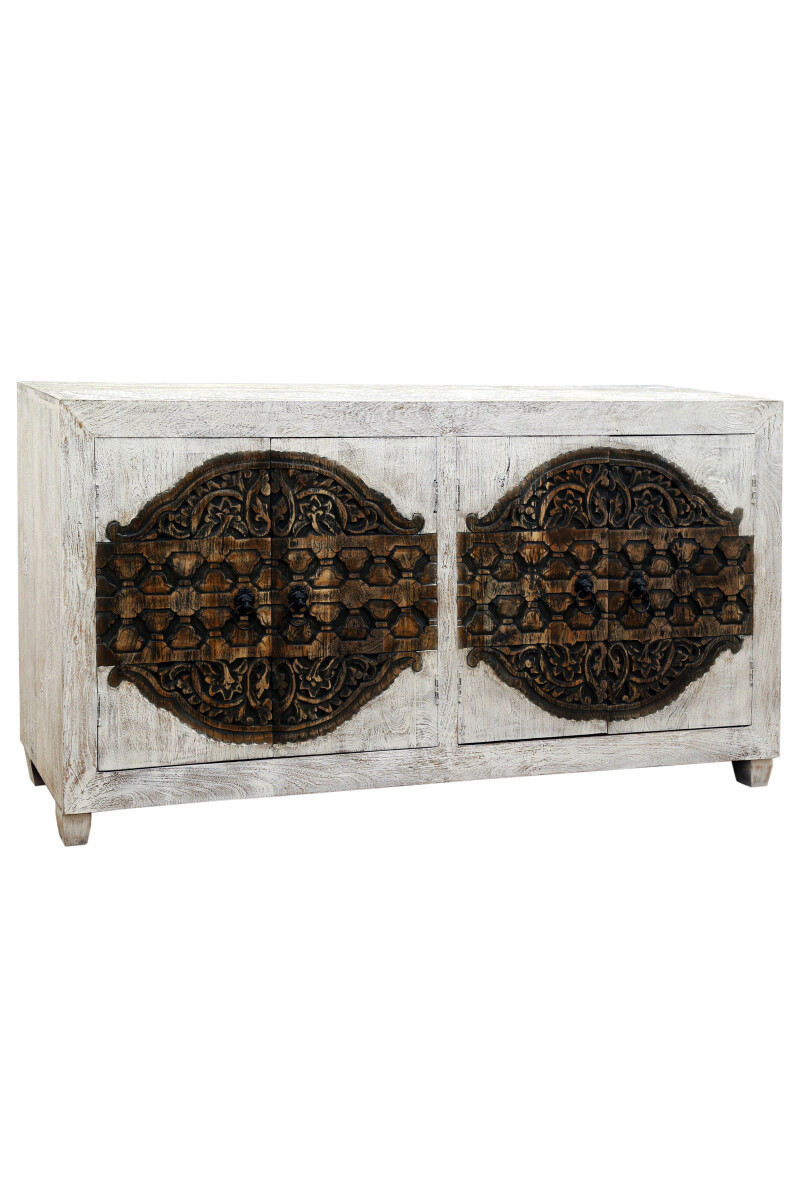Oosters vintage dressoir wit Aswa - 180  box