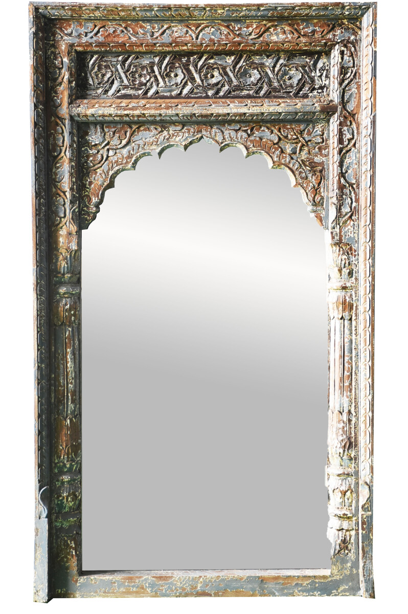 Oosterse vintage wandspiegel Inara Grijs box