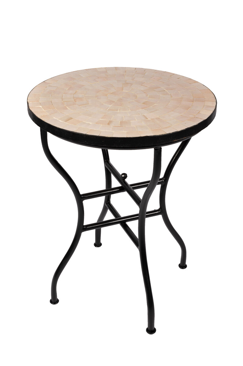 Marokkaanse mozaïektafel Buma Beige Ø60 cm | Han