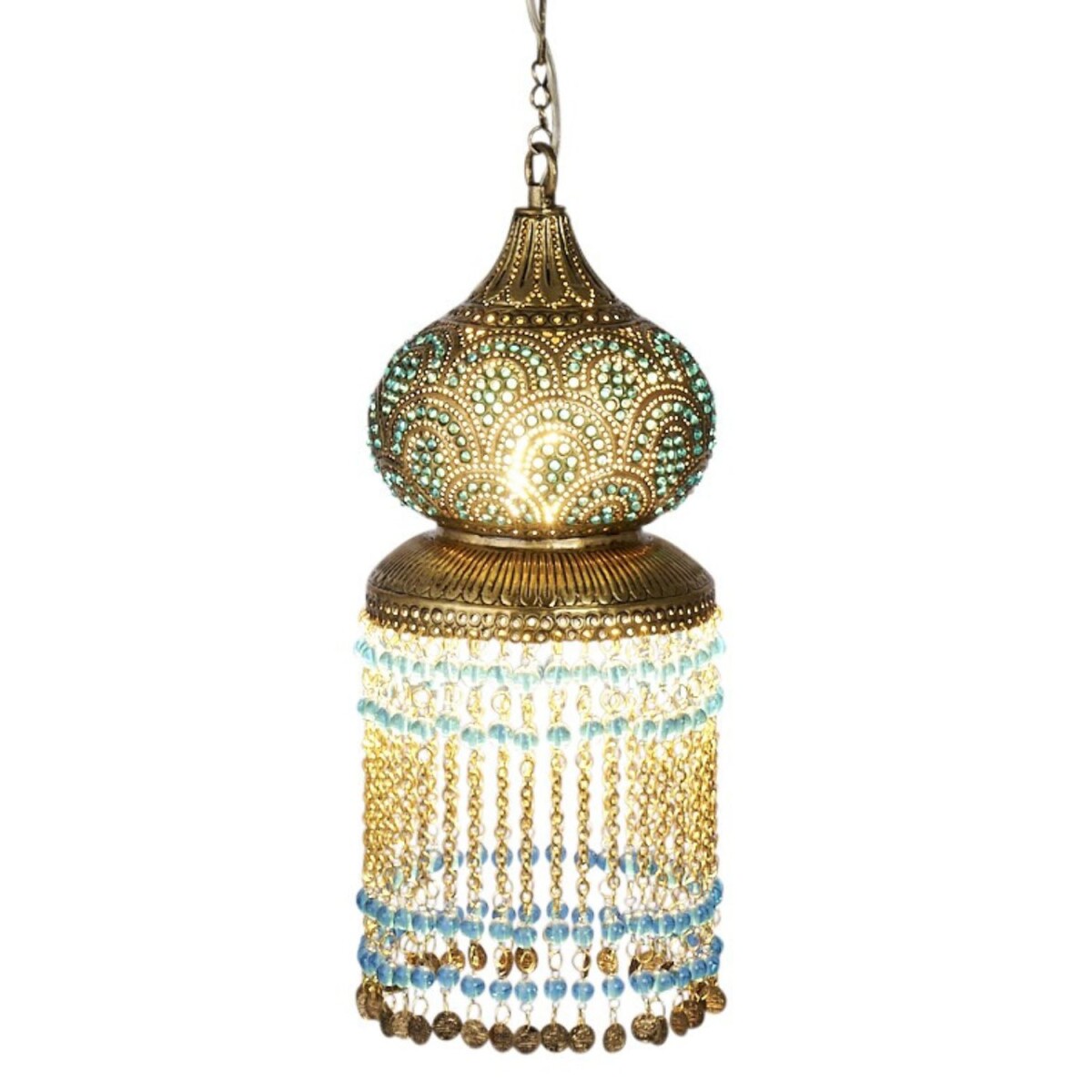 Hanglamp Gahdir Turkoois 40x16 cm | Oost box