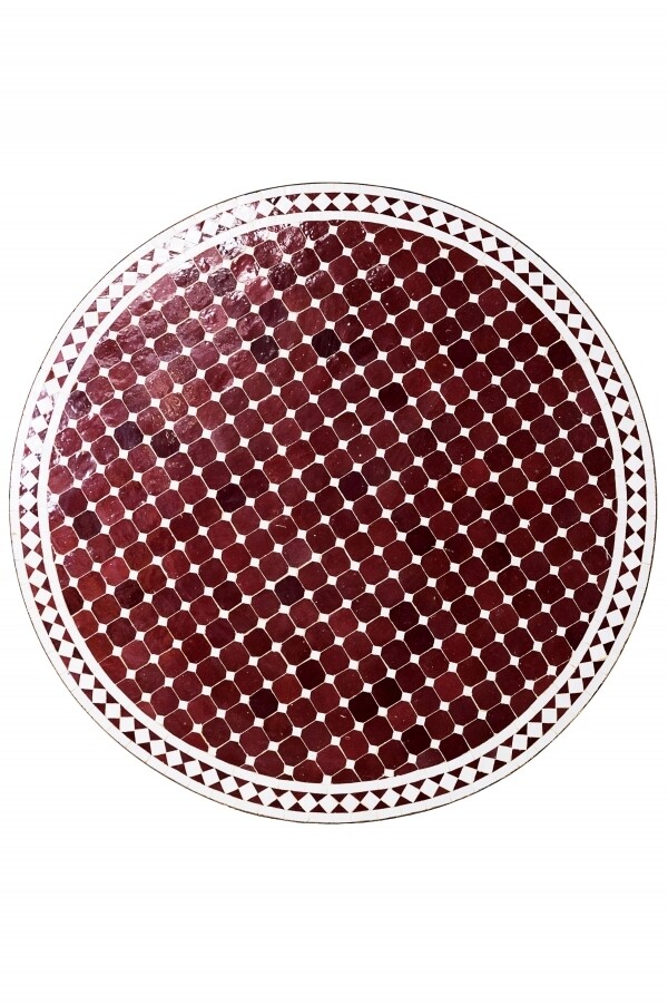 Tuintafel met mozaïekblad Marrakesh Bordeaux/wit, 120 c