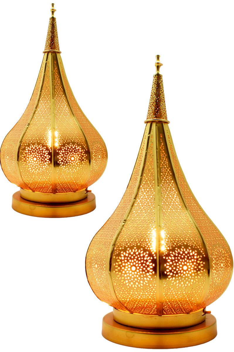 Set van 2 oosterse tafellampen Kais Gold box