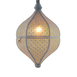 Lamilami Grijs | Oosterse hanglamp van metaal 31 cm