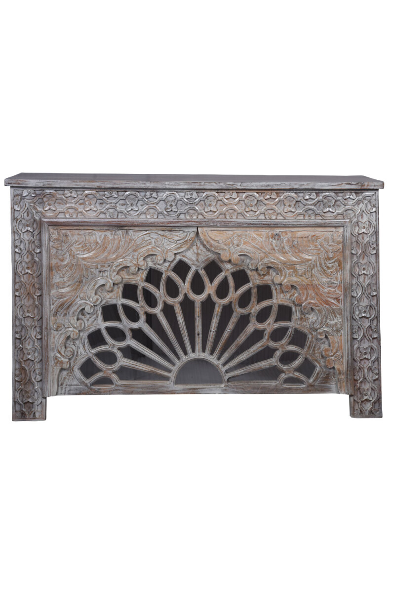 Oosterse houten consoletafel Ghazal Grij box