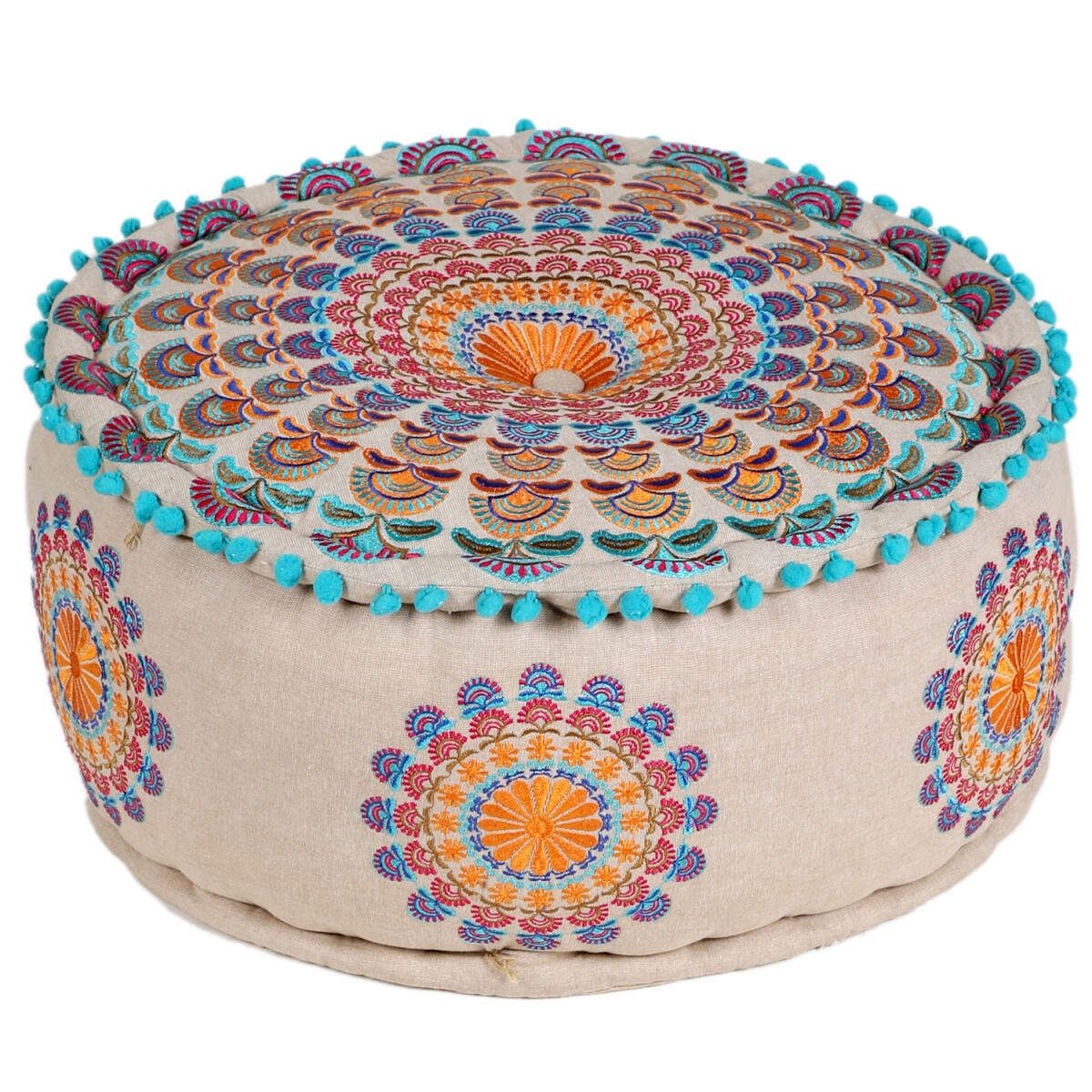 Oosterse poef met mandala-decoratie Dilara