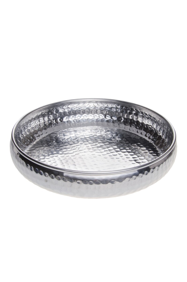 Oosters dienblad van metaal Fidan 34 cm zilver