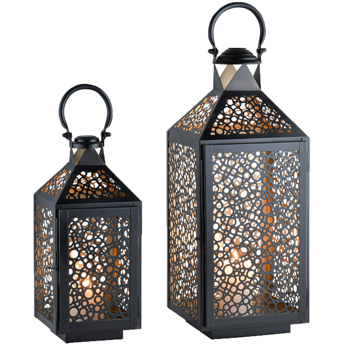 Set van 2 Scandinavische decoratieve lantaarns/windlichten/k