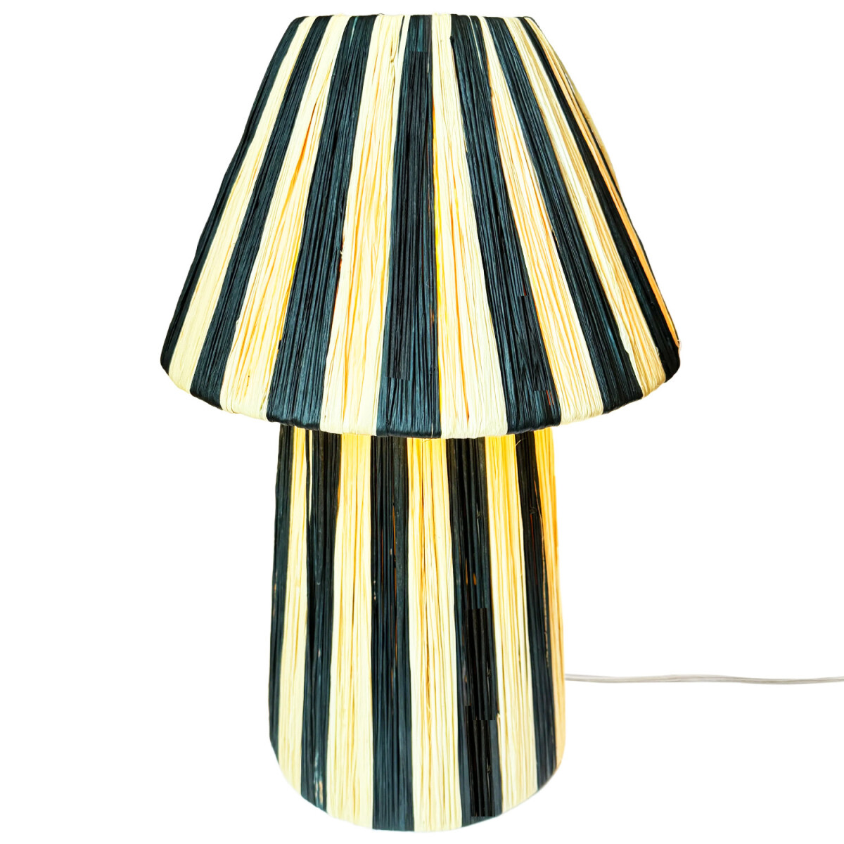 Boho-tafel- en nachtlamp Morjan, beige en zwart