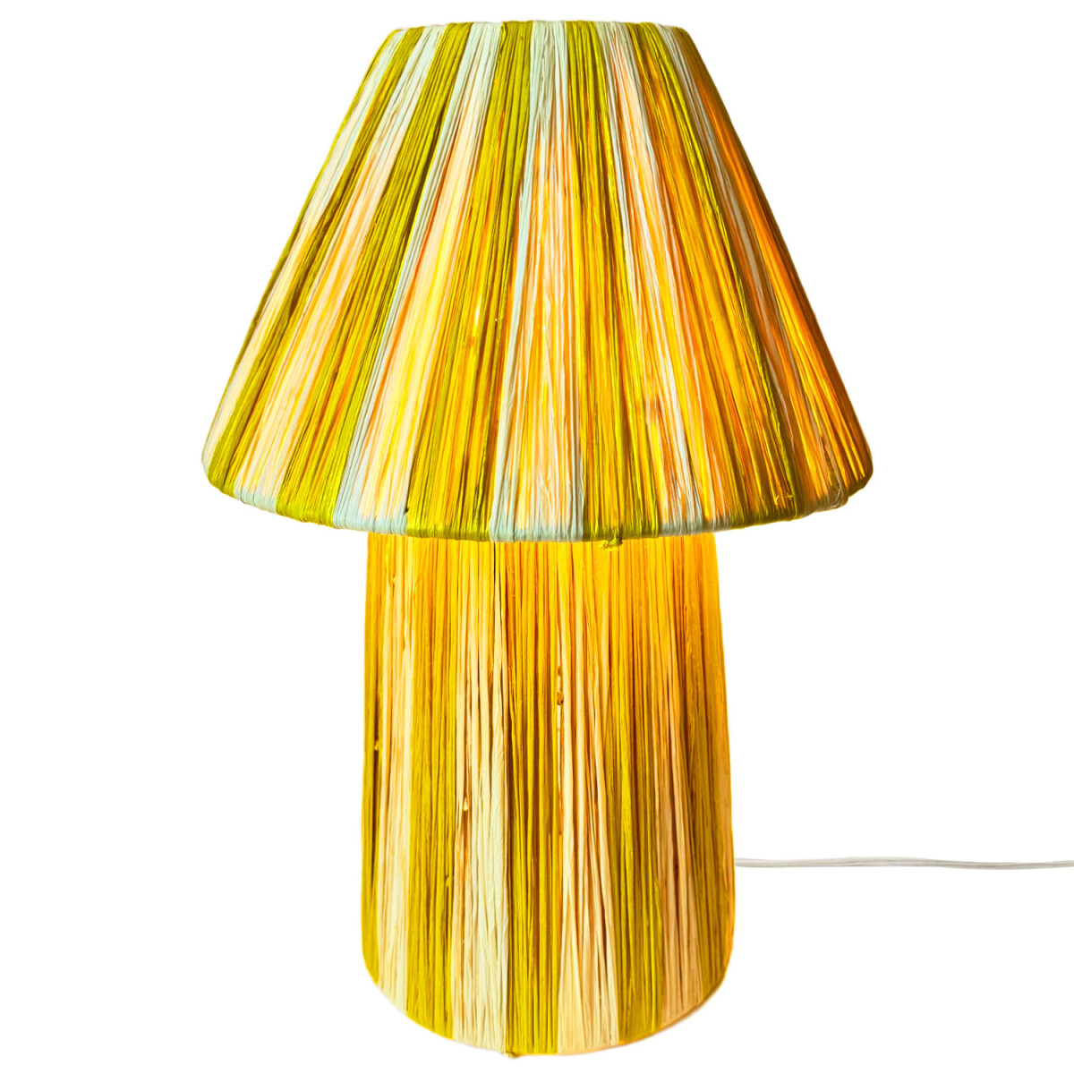 Boho-tafel- en nachtlamp Morjan, beige en geel