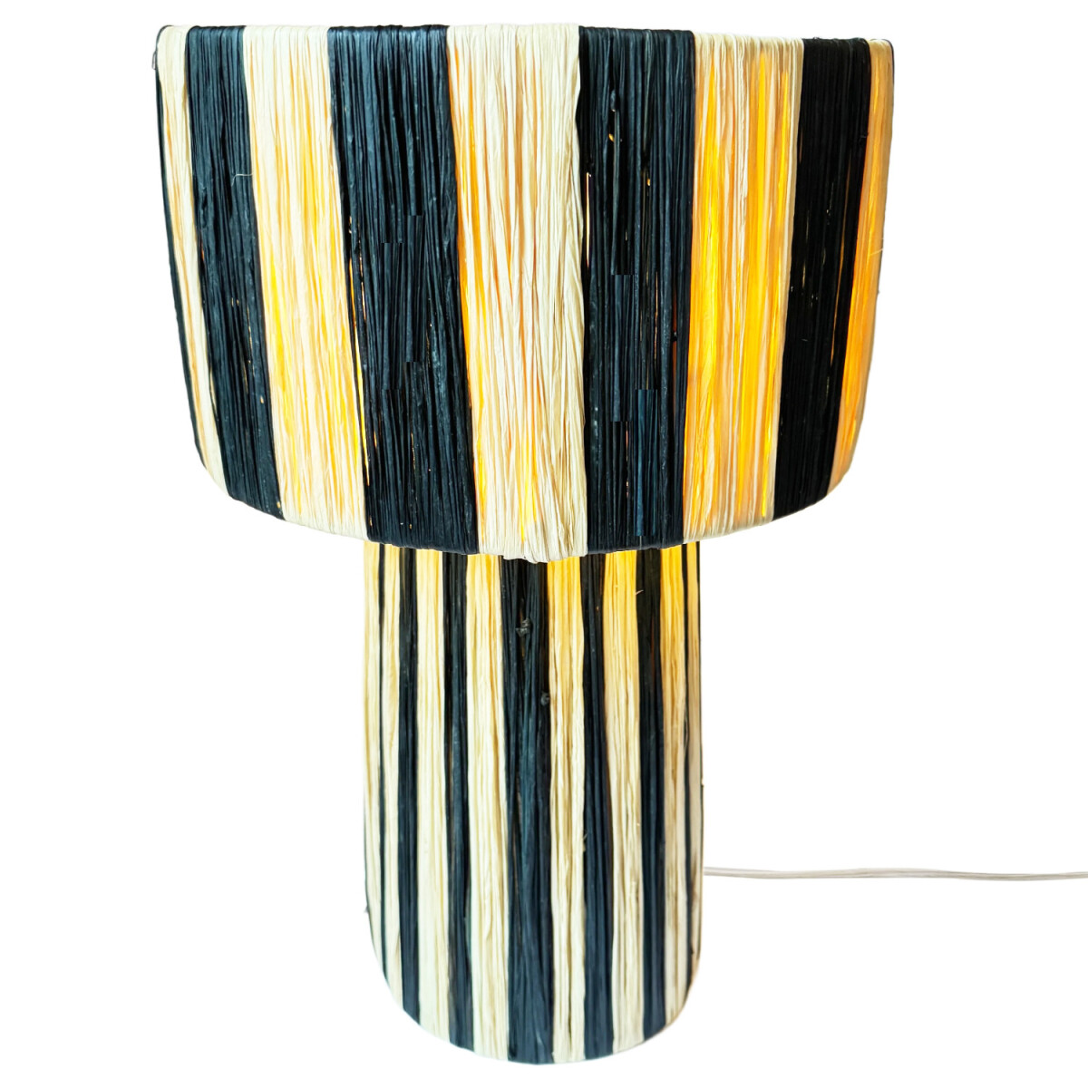 Boho-tafel- en nachtlamp Morjana, beige en zwart