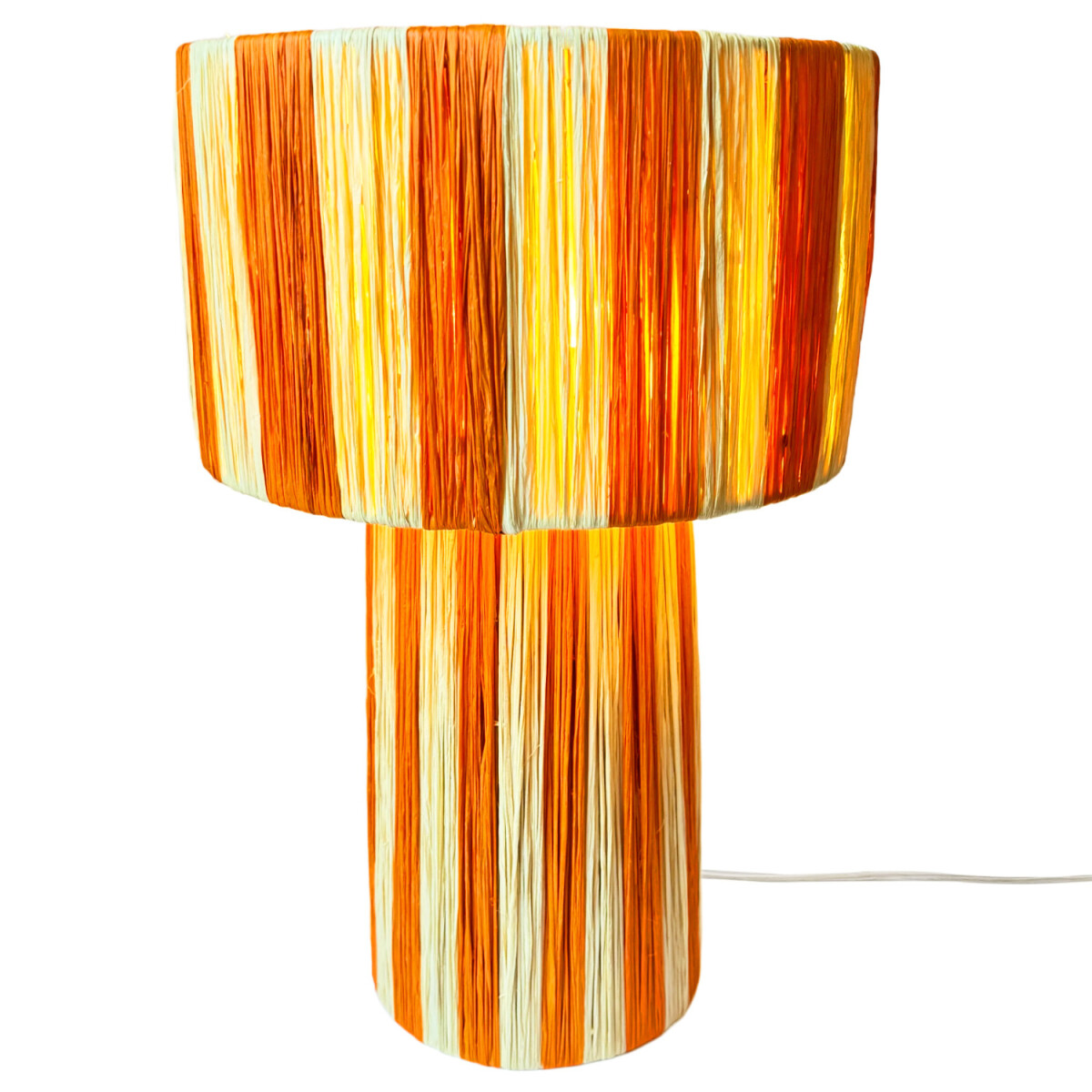 Boho-tafel- en nachtlamp Morjana, beige en oranje