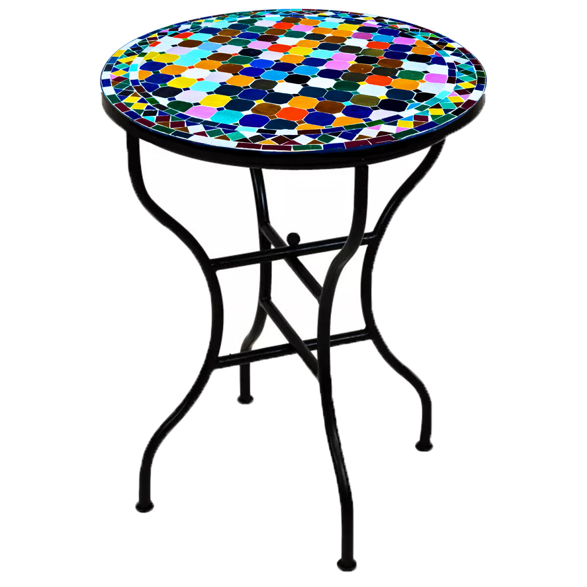 Marokkaanse mozaïektafel Marrakesh, kleurrijk, 80 cm | 