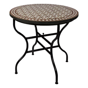 Marokkaanse mozaïektafel Albaicin beige-bruin 100 cm...