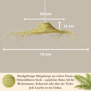 Hanglamp Mayari | Boho-hanglamp van stro van...