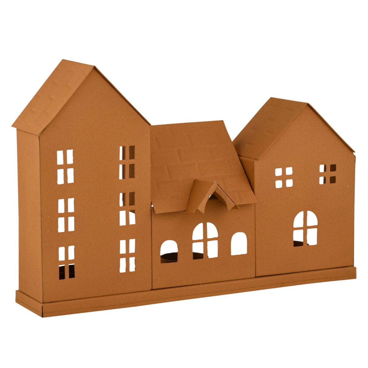 Rij huizen theelichthouder Calibri wit B box