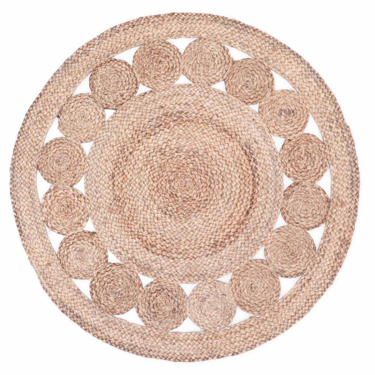 Jute tapijt, rond, Jemina, naturel, 90 c box