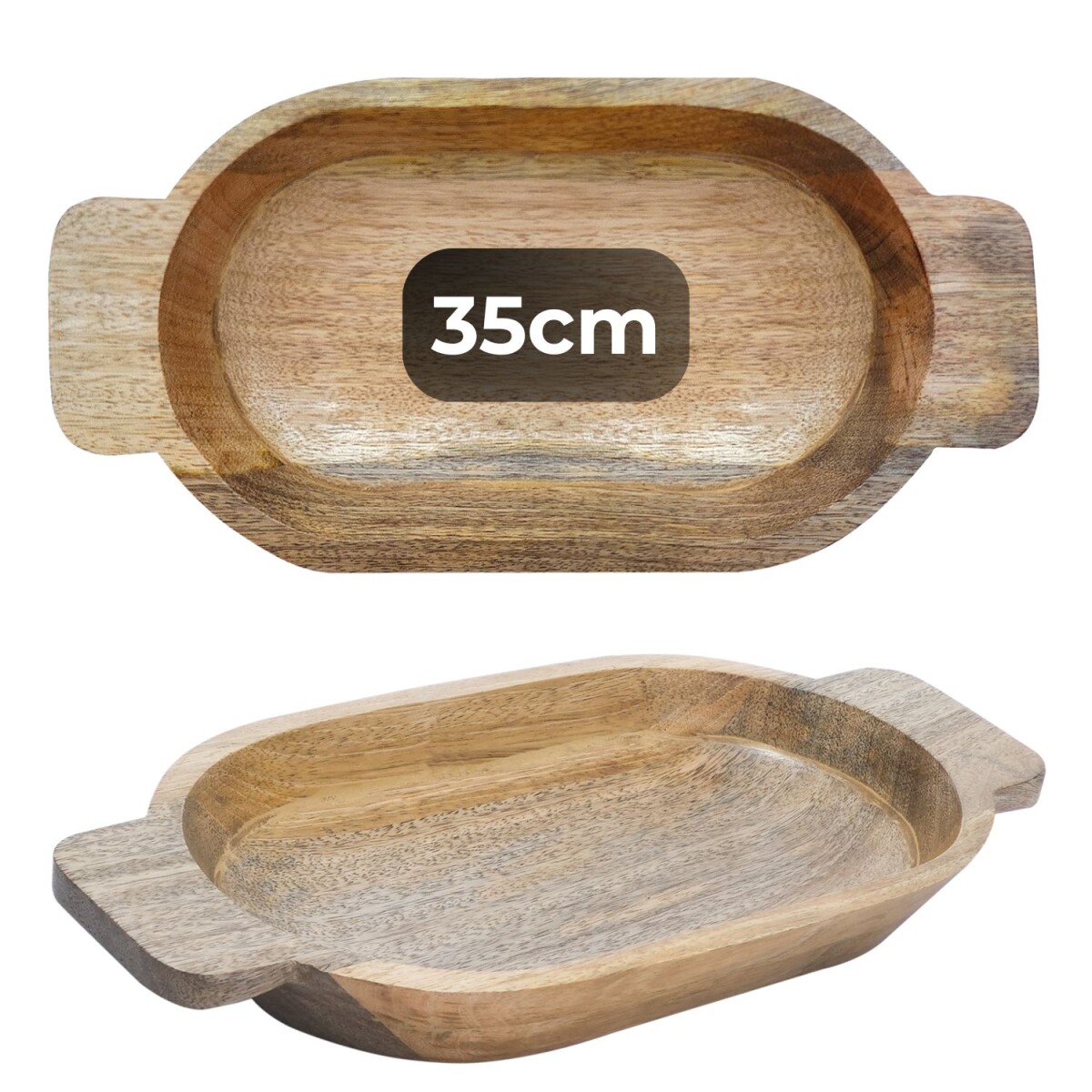 Kahla-dienblad | 35 x 18 cm, ovaal dienblad van massief hout