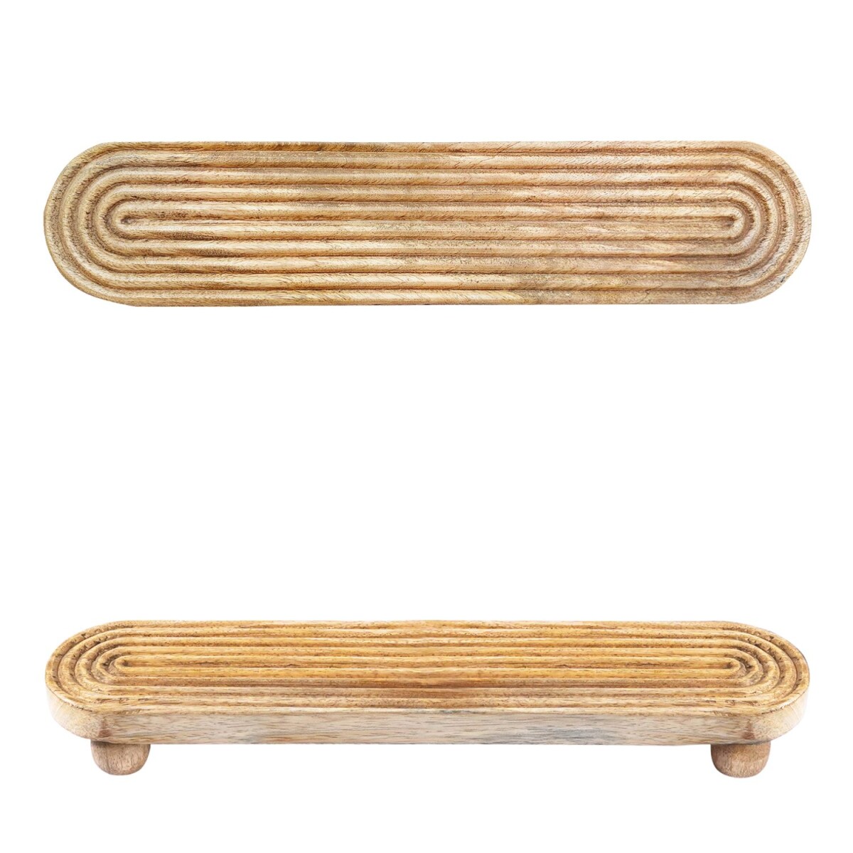 Kaarsenplateau Cailin | Ovaal decoratief plateau van mangoho