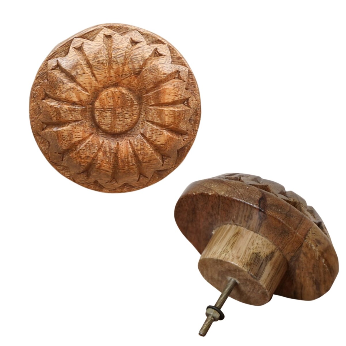 Boho-meubelgreep Admir, 9 cm, van hout,  box