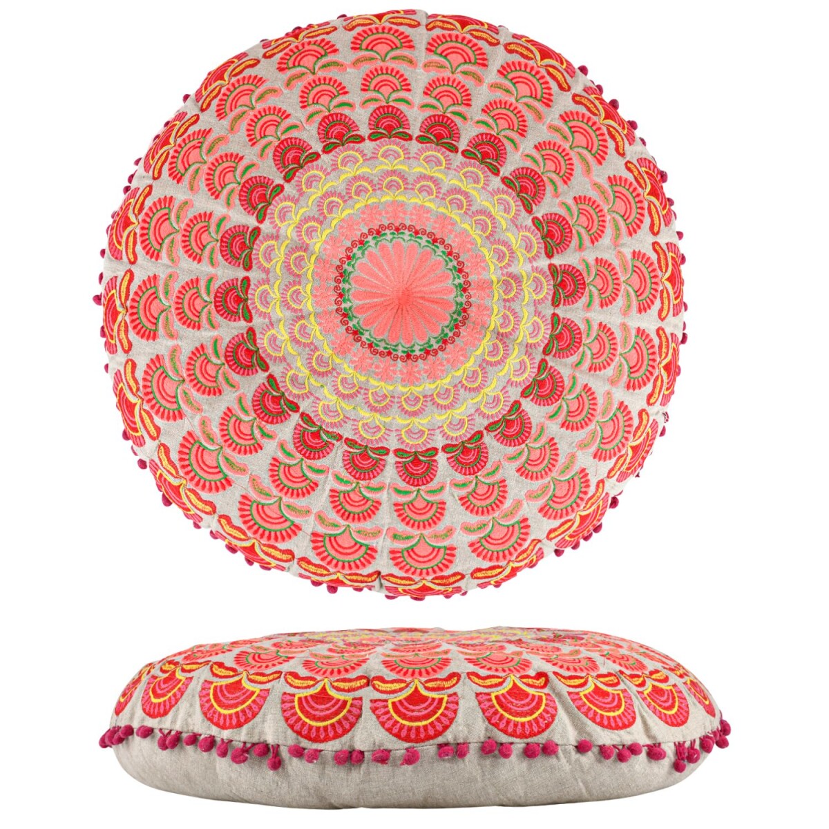Vloerkussen Garet Oranje rond 60x15 cm | box