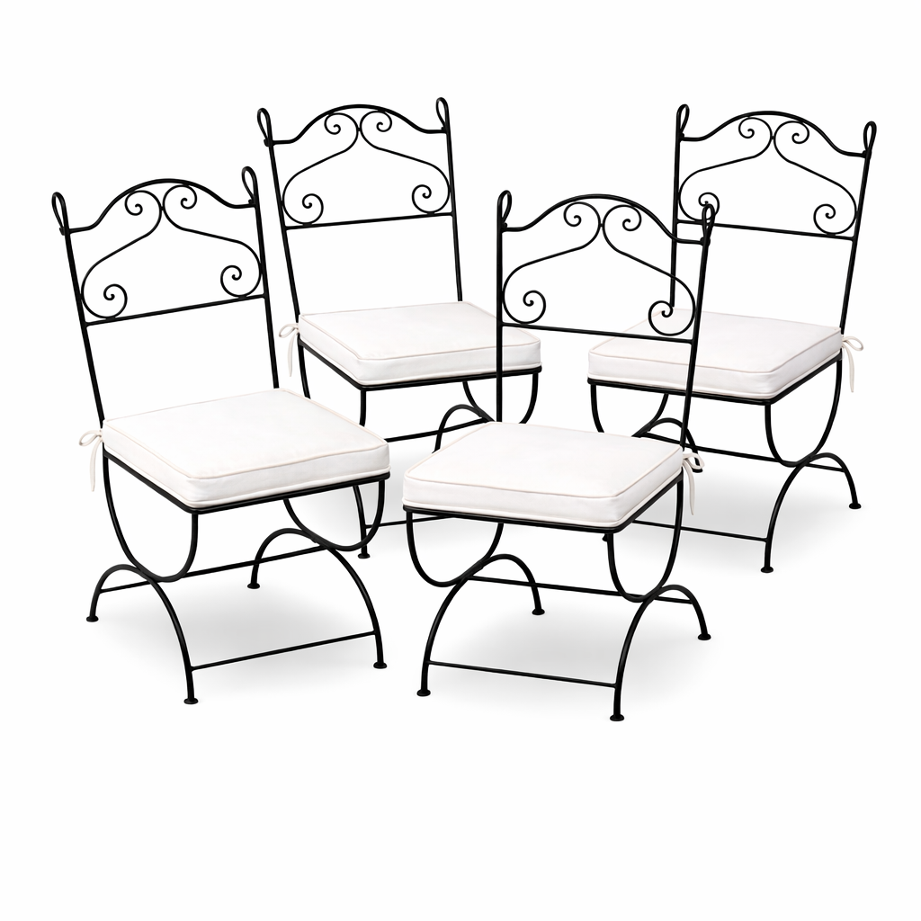 Set van 4 ijzeren stoelen Malaga, handgemaakt | Mediterrane 