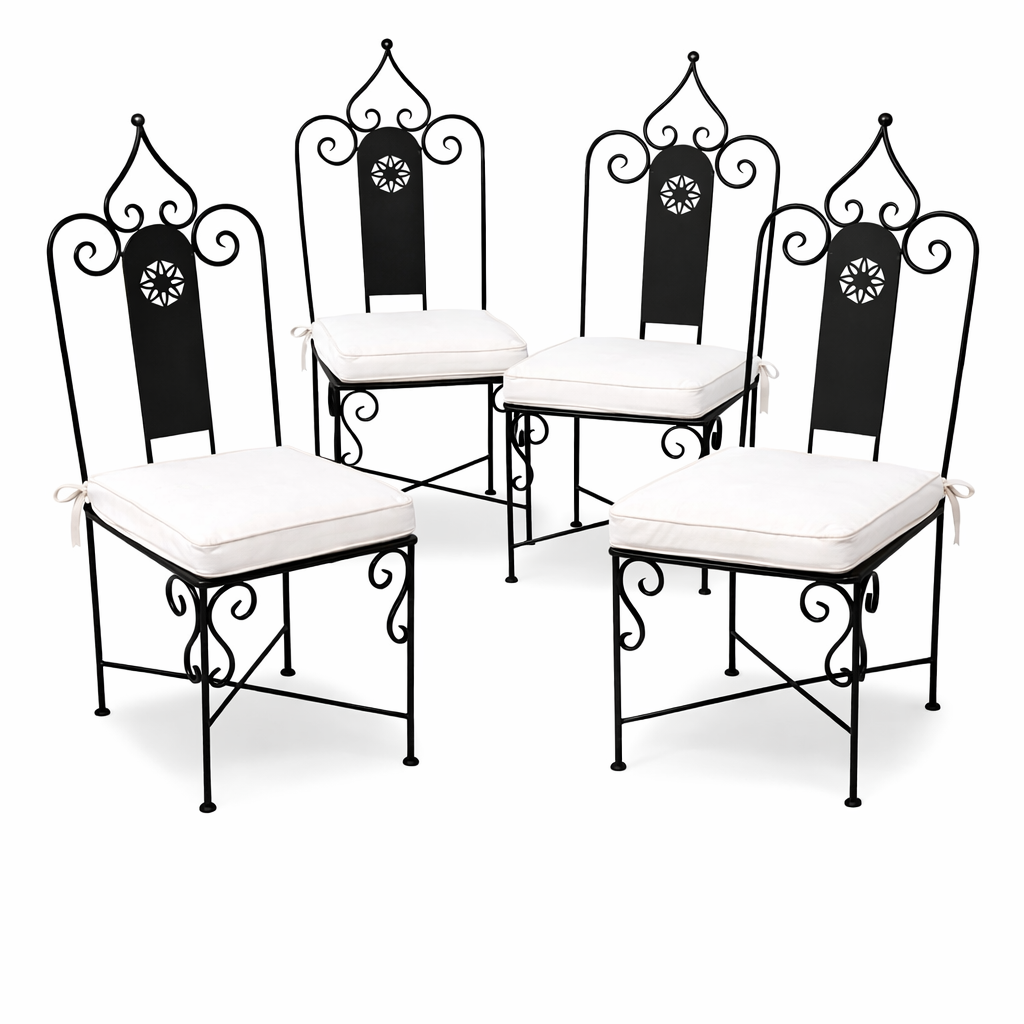 Set van 4 handgemaakte Andalusische ijzeren stoelen | Medite