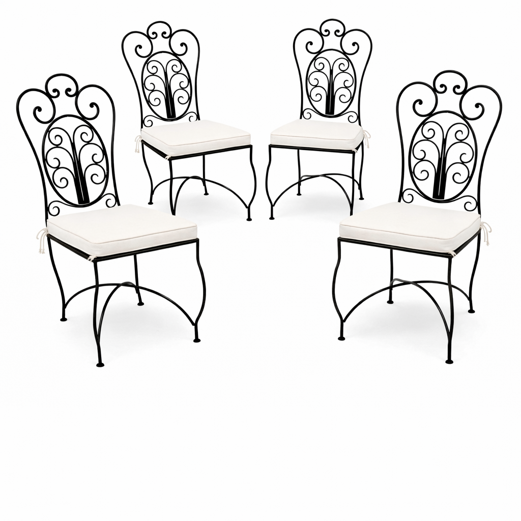 Set van 4 ijzeren stoelen Cordoba, handgemaakt | Mediterrane