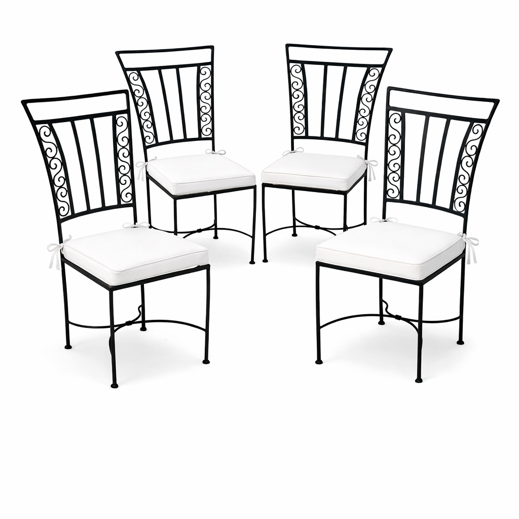 Set van 4 ijzeren stoelen Ronda, handgemaakt | Tuinstoel in 