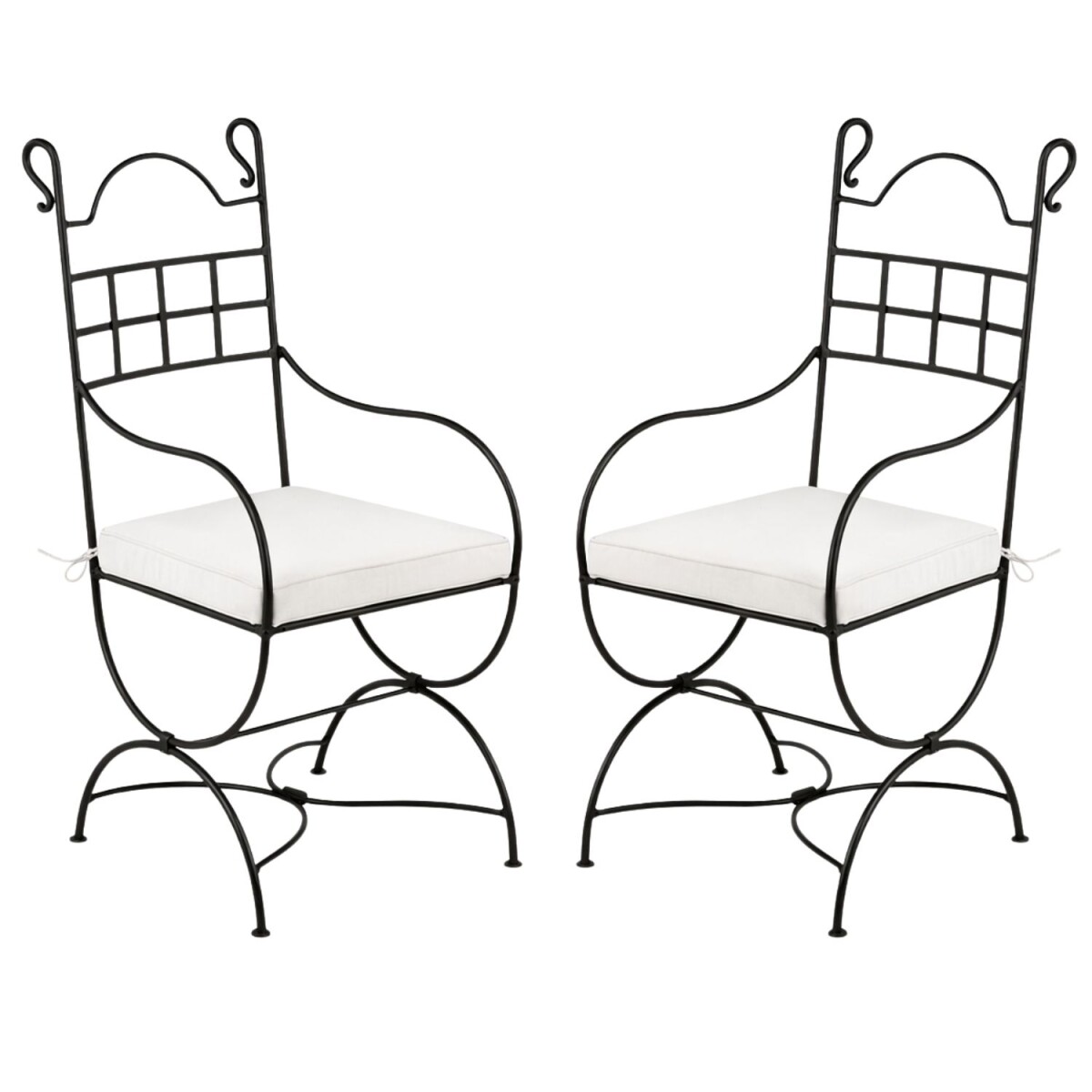 Set van 2 ijzeren stoelen Segovia XL, handgemaakte tuinstoel