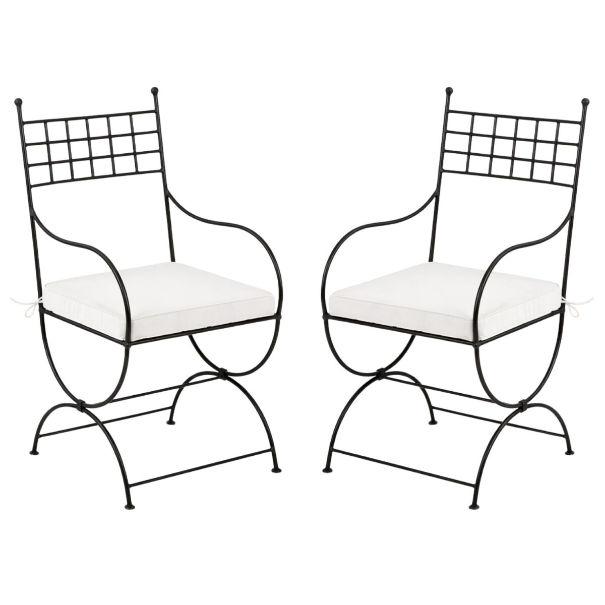 Set van 2 ijzeren stoelen Toledo XL, handgemaakte tuinstoele