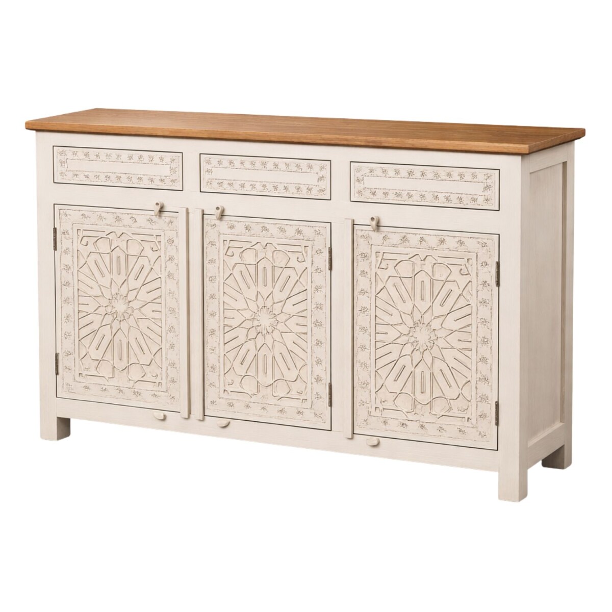 Manasha-dressoir van massief hout, met d box