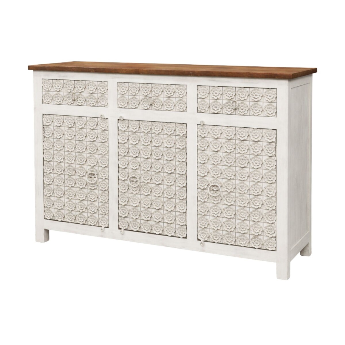 Vijay-dressoir van massief hout, 165 cm, box