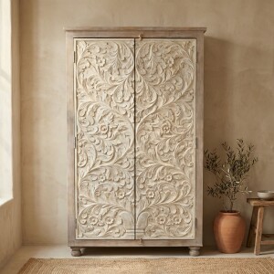 Highboard Raga 180 cm massief hout, boho-vintage,...