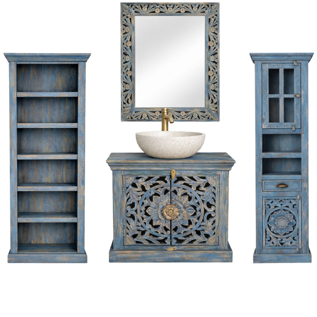 Badkamermeubels Kirpal Blauw, oosters, m box