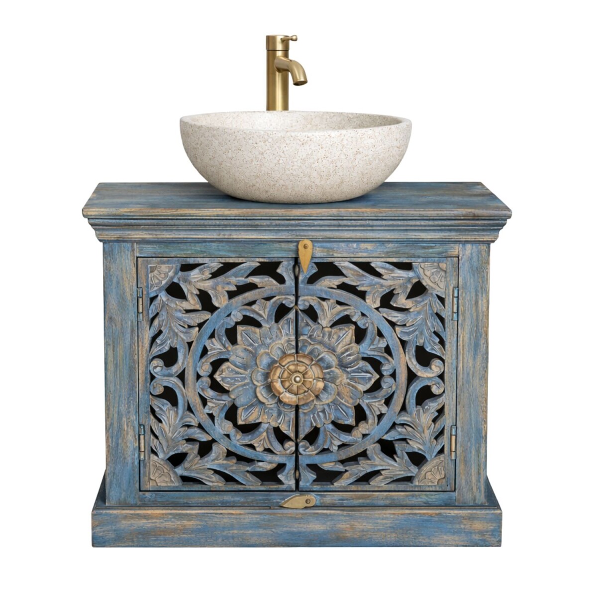 Wastafelonderkast Kirpal Blauw, oosterse box