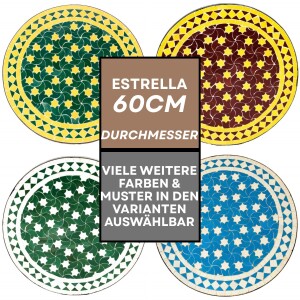 Marokkaanse mozaïektafel Estrella Ø60 cm |...